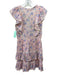 Loveshackfancy Size XS Pink & Purple Cotton Floral Lace Trim Button Front Dress Pink & Purple / XS