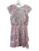 Loveshackfancy Size XS Pink & Purple Cotton Floral Lace Trim Button Front Dress Pink & Purple / XS