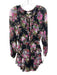 Loveshackfancy Size XS Black, purple & green Viscose Floral Wide Neck Dress Black, purple & green / XS