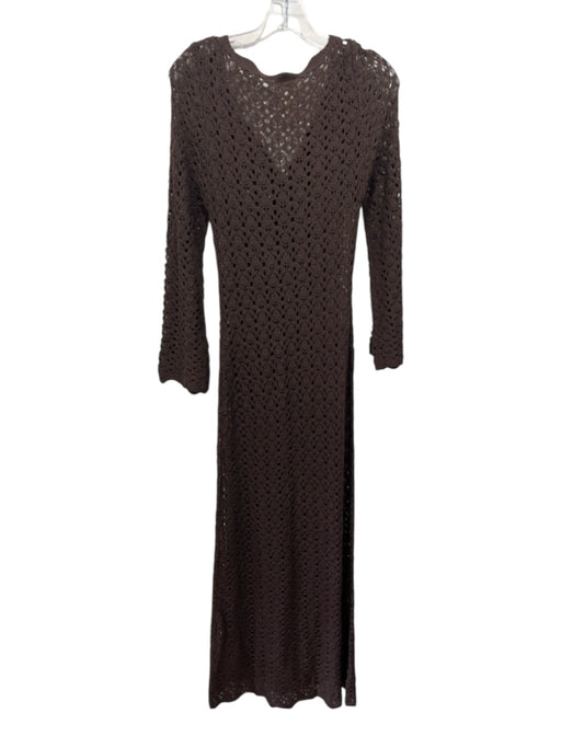 Vrg Grl Size XS/S Baby Blue Acrylic Crochet Long Sleeve Button Front Dress Baby Blue / XS/S
