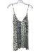 Reformation Size XS Cream White & Black Viscose Blend Abstract Dots V Neck Dress Cream White & Black / XS