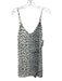 Reformation Size XS Cream White & Black Viscose Blend Abstract Dots V Neck Dress Cream White & Black / XS