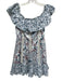 Tularosa Size XS White, Blue & Red Cotton Floral Ladder Lace Detail Ruffle Dress White, Blue & Red / XS