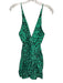 Wayf Size XS Green & Black Polyester Spaghetti Strap Leopard Print Dress Green & Black / XS