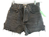 Agolde Size 24 Black Cotton 5 Pocket High Rise Frayed Hem Shorts Black / 24