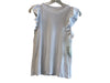 Nation Size Small White Cotton Ruffle Sleeves Round Neck Sleeveless Top White / Small