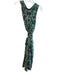 Diane Von Furstenberg Size 4 Green & Navy Silk Wrap Front Sleeveless Midi Dress Green & Navy / 4