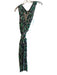 Diane Von Furstenberg Size 4 Green & Navy Silk Wrap Front Sleeveless Midi Dress Green & Navy / 4