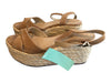Schutz Shoe Size 7 Tan Leather & Suede Espadrille Open Toe Ankle Strap Shoes Tan / 7