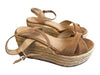 Schutz Shoe Size 7 Tan Leather & Suede Espadrille Open Toe Ankle Strap Shoes Tan / 7