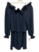 Diane Von Furstenberg Size S Navy Blue Polyester Smocked Neck Popover Dress Navy Blue / S
