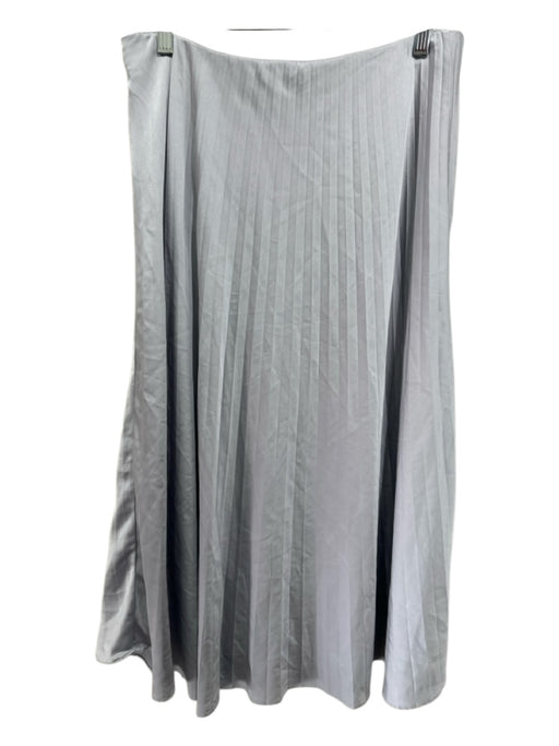 J Crew Size M Light Gray Polyester Accordion Pleats Midi Elastic Waist Skirt Light Gray / M