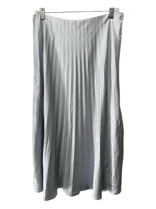 J Crew Size M Light Gray Polyester Accordion Pleats Midi Elastic Waist Skirt Light Gray / M