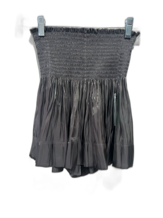 Koch Size XS Gray Polyester Shirred Waist Shiny Gathered Shorts Gray / XS