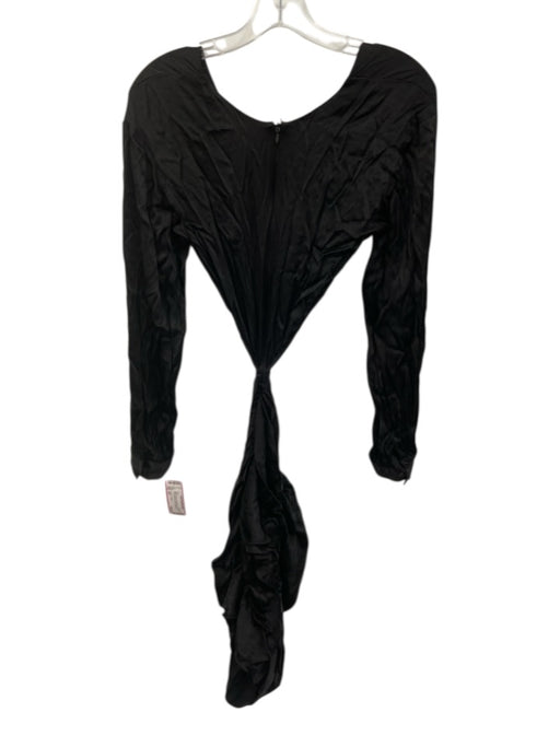 Lovers + Friends Size XS Black Viscose Long Sleeve Front Tie Cut Out Dress Black / XS