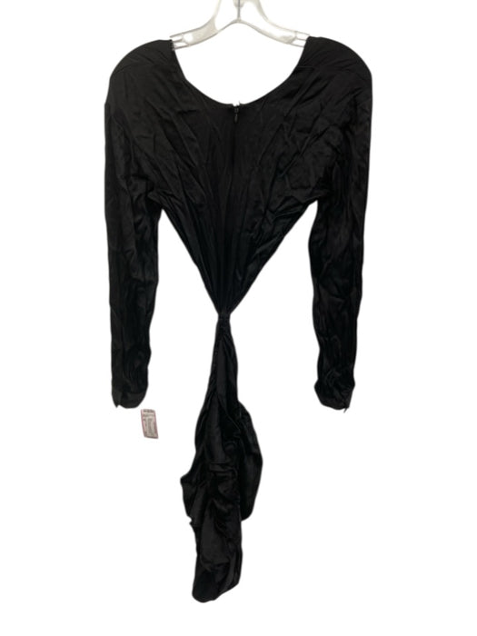 Lovers + Friends Size XS Black Viscose Long Sleeve Front Tie Cut Out Dress Black / XS