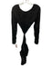 Lovers + Friends Size XS Black Viscose Long Sleeve Front Tie Cut Out Dress Black / XS