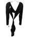 Lovers + Friends Size XS Black Viscose Long Sleeve Front Tie Cut Out Dress Black / XS