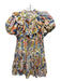 Love The Label Size M Cream, Yellow & Multi Cotton Short Balloon Sleeve Dress Cream, Yellow & Multi / M