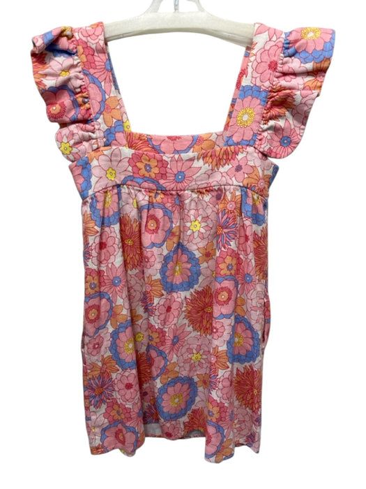 Tuckernuck Size XS Pink, Blue & Yellow Linen Blend Short Ruffle Sleeve Dress Pink, Blue & Yellow / XS