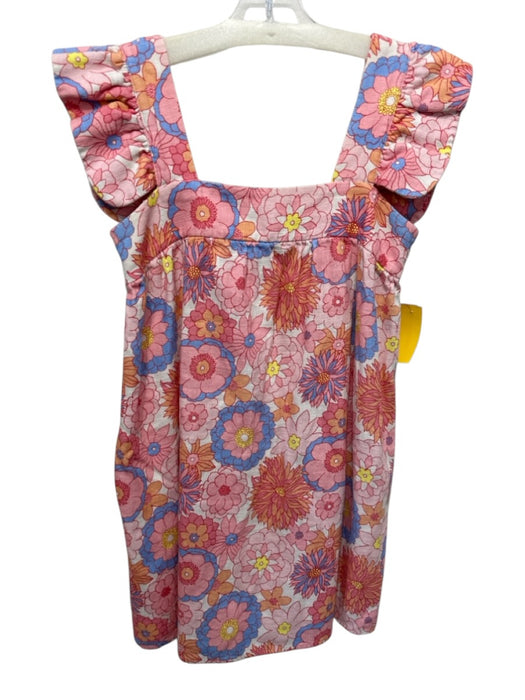 Tuckernuck Size XS Pink, Blue & Yellow Linen Blend Short Ruffle Sleeve Dress Pink, Blue & Yellow / XS