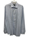 Saks Fifth Ave Size 16 Blue & White Cotton Houndstooth Men's Long Sleeve Shirt Blue & White / 16