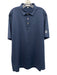 Peter Millar Size L Navy Blue Synthetic Solid Polo Men's Short Sleeve Navy Blue / L