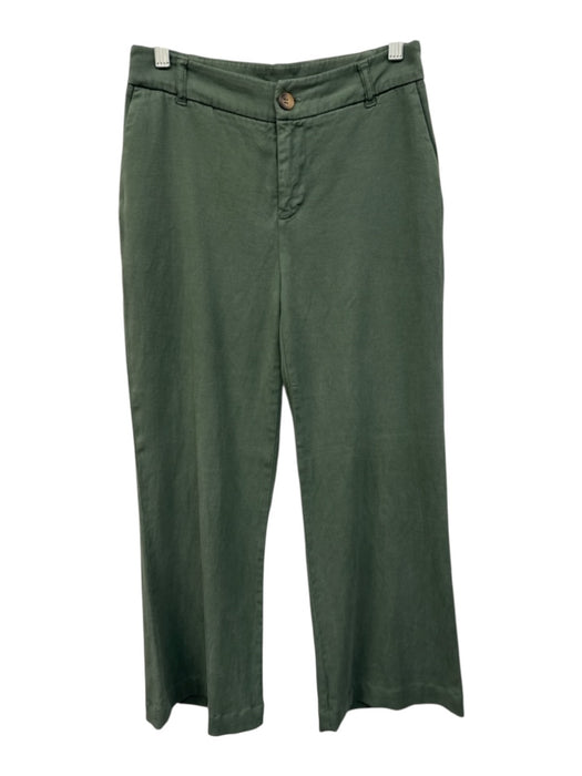 Summersalt Size 4 Green Tencel Blend Mid Rise Zip & Button Wide Leg Pants Green / 4