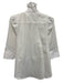KMJ Size L White Polyester Tuxedo Ruffle Neckline Top White / L