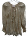 5a7 Cinq a Sept Size S Gold Polyester Tiered Trumpet Sleeve Bow Detail Top Gold / S