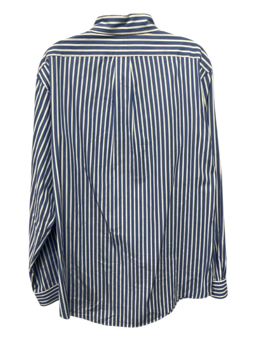 Ralph Lauren Size XL Blue & White Cotton Striped Button Down Long Sleeve Shirt XL