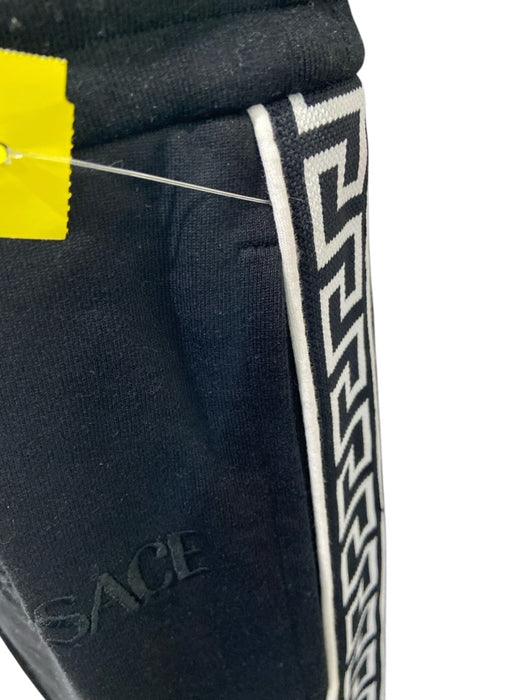 Versace Size L Black & White Cotton Solid Side Logo Sweatpant Men's Pants Black & White / L