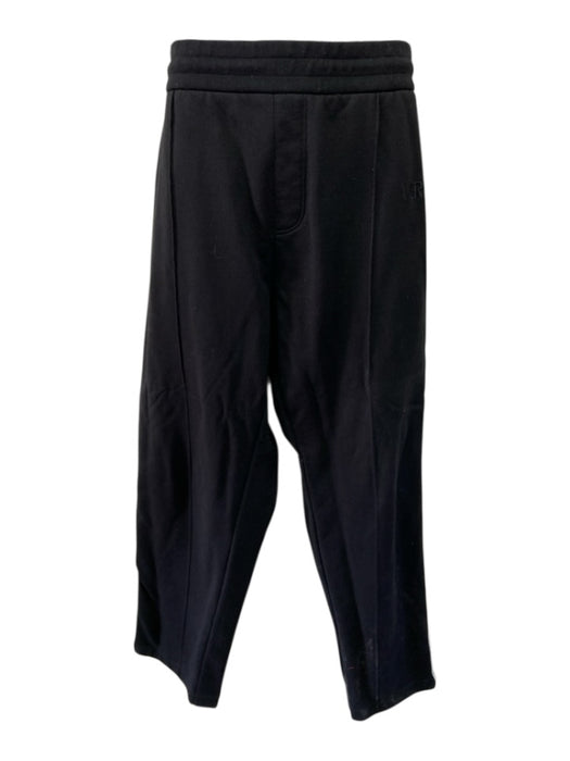 Versace Size L Black & White Cotton Solid Side Logo Sweatpant Men's Pants Black & White / L
