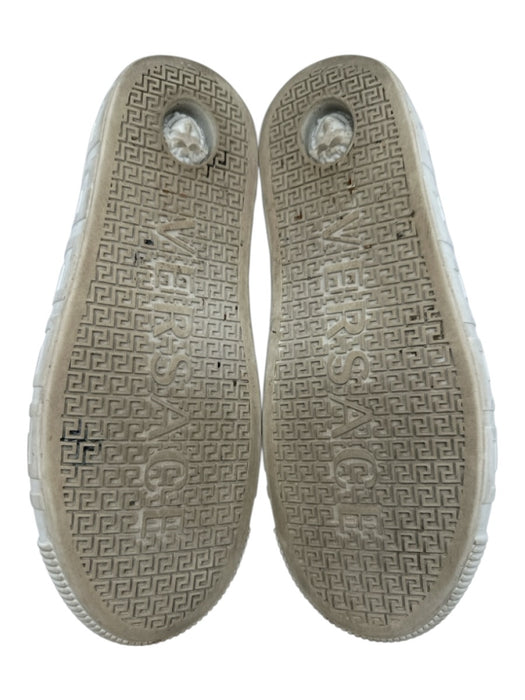 Versace Shoe Size 43 AS IS White & Gold Leather Solid Low Top Men's Shoes White & Gold / 43