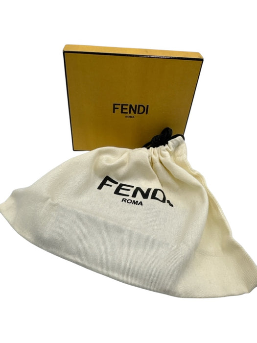 Fendi New Blue & Gray Leather Solid Bifold Money Clip Men's Wallet Blue & Gray