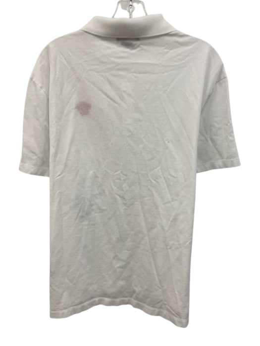 Versace Size 3XL White Cotton Solid Polo Men's Short Sleeve White / 3XL