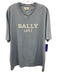 Bally Size 44 Light Blue & White Cotton Men's Short Sleeve Light Blue & White / 44