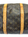 Louis Viuton AS IS Brown Leather logo Duffle Men's Bag Brown