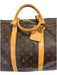 Louis Viuton AS IS Brown Leather logo Duffle Men's Bag Brown
