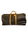 Louis Viuton AS IS Brown Leather logo Duffle Men's Bag Brown