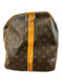 Louis Viuton AS IS Brown Leather logo Duffle Men's Bag Brown