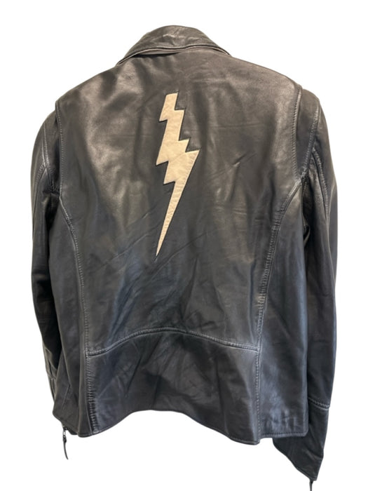 Lansky Bros Size XXL Black Leather Solid Zipper Men's Jacket Black / XXL