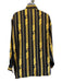 Versace Size Est L black & gold Silk Chain Detail Button Up Long Sleeve Shirt black & gold / Est L