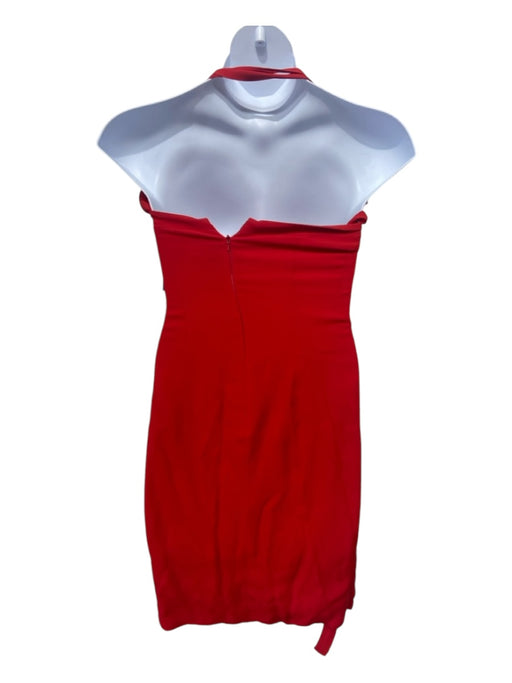 Alexis Size XS Red Viscose Tube Top Back Zip Tie Sash Dress Red / XS