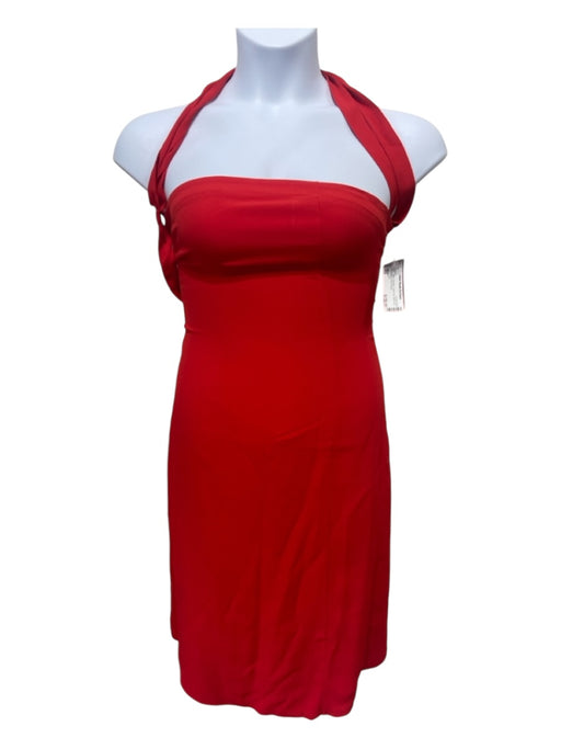 Alexis Size XS Red Viscose Tube Top Back Zip Tie Sash Dress Red / XS