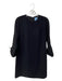 CeCe Size 2 Black Polyester Round Neck Long Sleeve Back Zip Tie Cuff Dress Black / 2