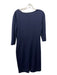 St John Size 6 Navy Blue Wool Blend Asymetric Neckline 3/4 Sleeve Midi Dress Navy Blue / 6