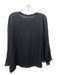 Kobi Halperin Size M Black Silk Long Sleeve Front Keyhold Ruffle Bell Sleeve Top Black / M