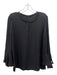 Kobi Halperin Size M Black Silk Long Sleeve Front Keyhold Ruffle Bell Sleeve Top Black / M