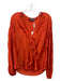 Salvatore Ferragamo Size 42 Orange Silk Pintuck V Neck Button Front Ruffle Top Orange / 42